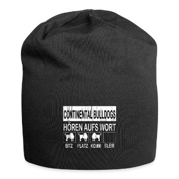 Continental Bulldog Hunde Geschenk Hund - Jersey-Beanie - Schwarz - Vorne