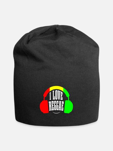 Reggae-Musik - Jersey-Beanie - Schwarz