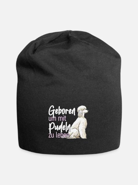 Pudel Caniche Pudel Liebhaber Design - Jersey-Beanie - Schwarz