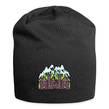 Mittelalter Ritter Burg Festung Schloss Märchen - Jersey-Beanie - Schwarz - Vorne