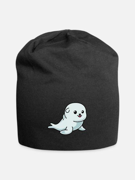 Bande dessinée Seal Animal - Bonnet en jersey - noir