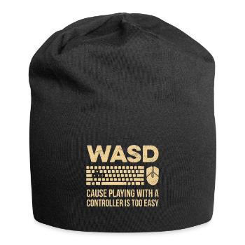 WASD-Gaming-Design für einen PC-Gamer - Jersey-Beanie - Schwarz - Vorne