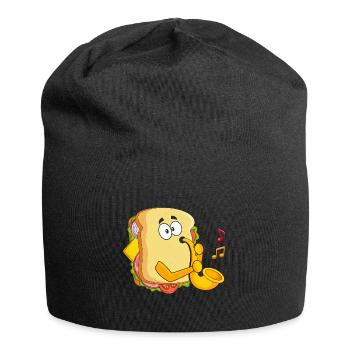 Saxophonist Saxophone Cheese Music Musicians - Jersey Beanie - black - Front