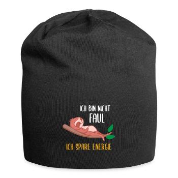 Ich bin Nicht Faul Ich Spare Energie Faultier - Jersey-Beanie - Schwarz - Vorne