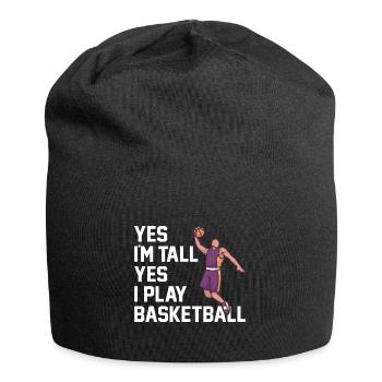 Yes I'm Tall Yes I Play Basketball Design für - Jersey-Beanie - Schwarz - Vorne