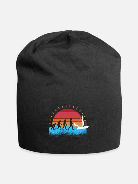 Evolution Segelboot Segler Segeln - Jersey-Beanie - Schwarz