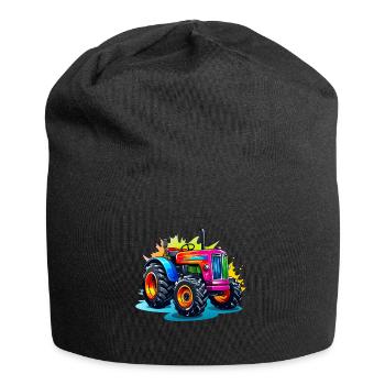 Tracteur aux couleurs vives - Bonnet en jersey - noir - Devant