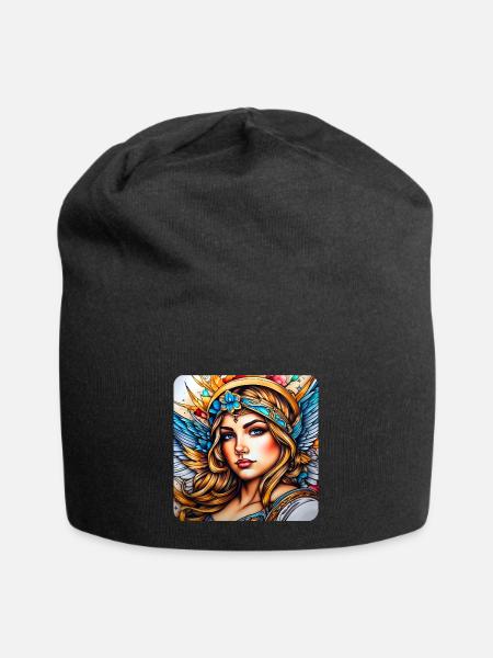 Engel - Jersey-Beanie - Schwarz