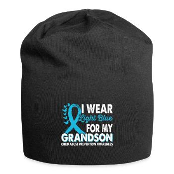 Wear light blue for the grandchild month of the - Jersey Beanie - black - Front