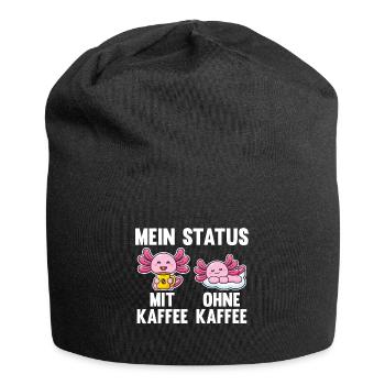 Axolotl Mein Status Mit Kaffee Ohne Kaffee - Jersey-Beanie - Schwarz - Vorne