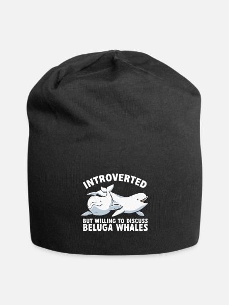 Weißwal Beluga Wal - Jersey-Beanie - Schwarz
