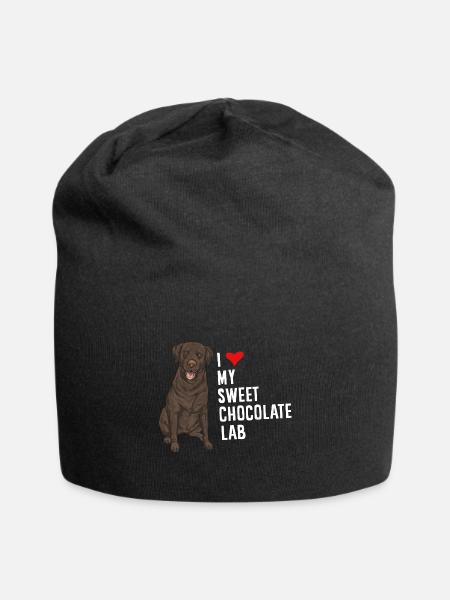 Chocolate Labrador Retriever Hund - Jersey-Beanie - Schwarz