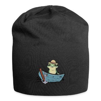 Grenouille, Grenouilles, Bateau, Étang, Nature - Bonnet en jersey - noir - Devant