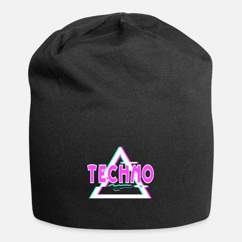 Techno - Jersey-Beanie - Schwarz