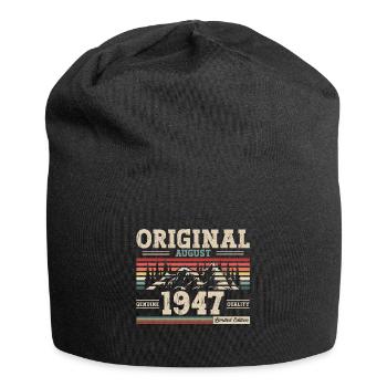 77th Birthday Original August 1947 Born 1947 - Jersey Beanie - black - Front