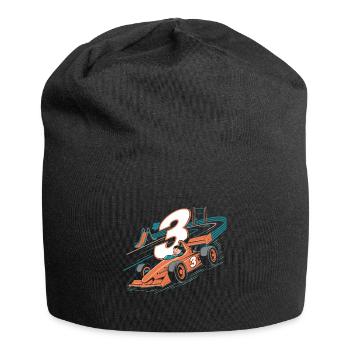 Thème de voiture de course 3ème anniversaire pour les garçons - Bonnet en jersey - noir - Devant