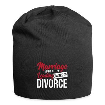 Scheidung Ende der Ehe Scheidung geschieden - Jersey-Beanie - Schwarz - Vorne