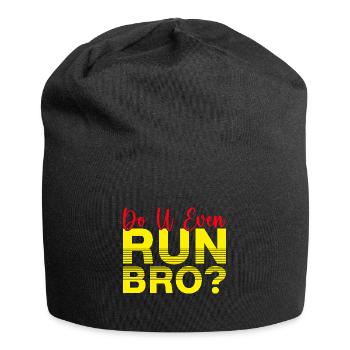 Running Do U Even Run Bro Marathon Runner Gift - Jersey-Beanie - Schwarz - Vorne