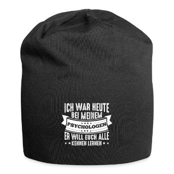 Mein Psychologe will euch alle kennenlernen - Jersey-Beanie - Schwarz - Vorne