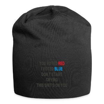 Vous avez voté rouge, j’ai voté bleu - Satire politique - Bonnet en jersey - noir - Devant