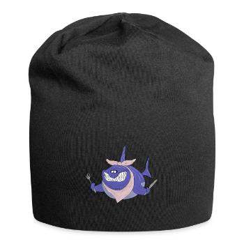 Requin très affamé - Bonnet en jersey - noir - Devant
