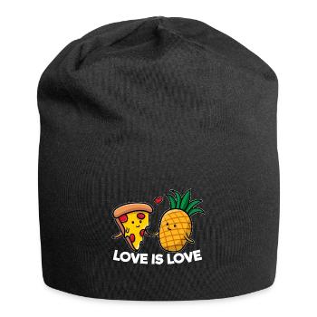 Love Is Love Pizza Ananas - Jersey-Beanie - Schwarz - Vorne