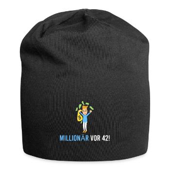 Millionär vor 42! - Jersey-Beanie - Schwarz - Vorne