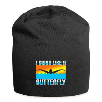 Lustiges Schwimmen - Jersey-Beanie - Schwarz - Vorne