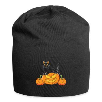 Halloween Katze Hexe - Jersey-Beanie - Schwarz - Vorne