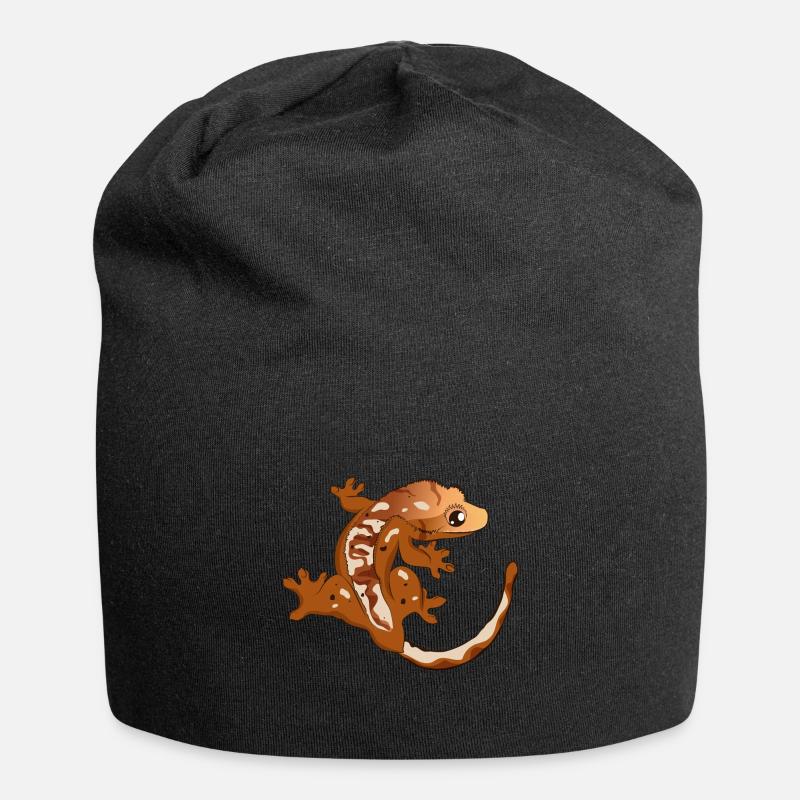 Kronengecko Eidechse Reptil Herpetologe - Jersey-Beanie - Schwarz