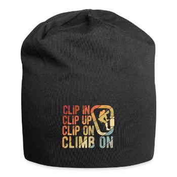 Klettern Bouldern - Jersey-Beanie - Schwarz - Vorne