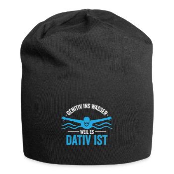 Genitiv ins Wasser - Jersey-Beanie - Schwarz - Vorne