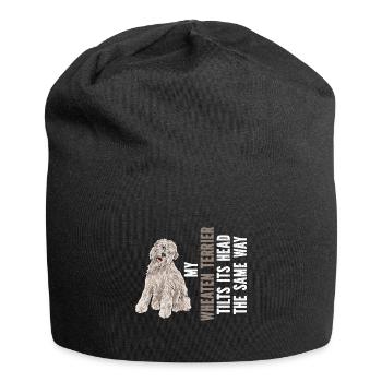 Irish Soft Coated Wheaten Terrier - Jersey-Beanie - Schwarz - Vorne