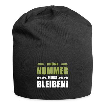 Bauern Protest Landwirt Grüne Nummer Muss Bleiben - Jersey-Beanie - Schwarz - Vorne