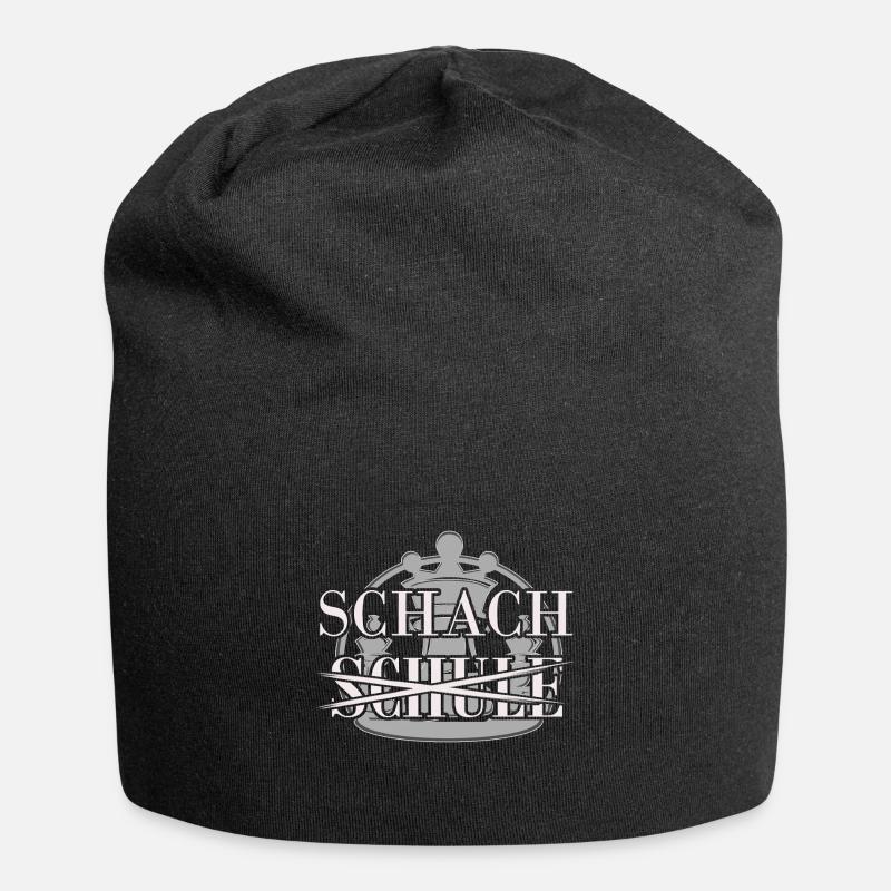 Schach Statt Schule Schachspieler Geschenkidee - Jersey-Beanie - Schwarz