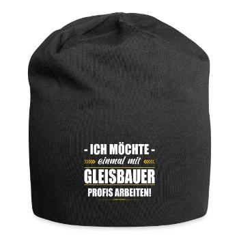 Einmal Mit Gleisbauer Profis Arbeiten Baustelle - Jersey-Beanie - Schwarz - Vorne