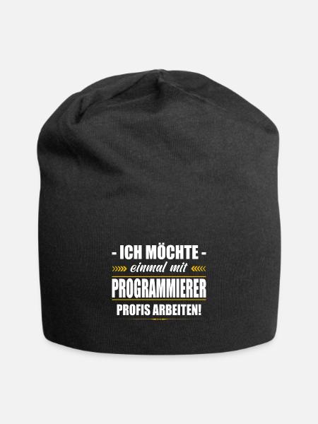 Einmal Mit Programmierer Profis Arbeiten - Jersey-Beanie - Schwarz