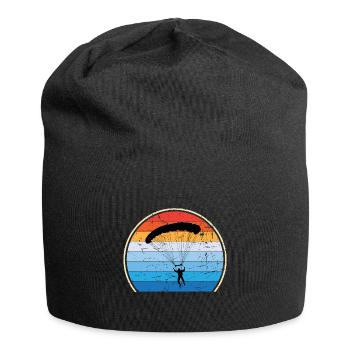 Retro Fallschirm Fallschirmspringen Skydiving - Jersey-Beanie - Schwarz - Vorne
