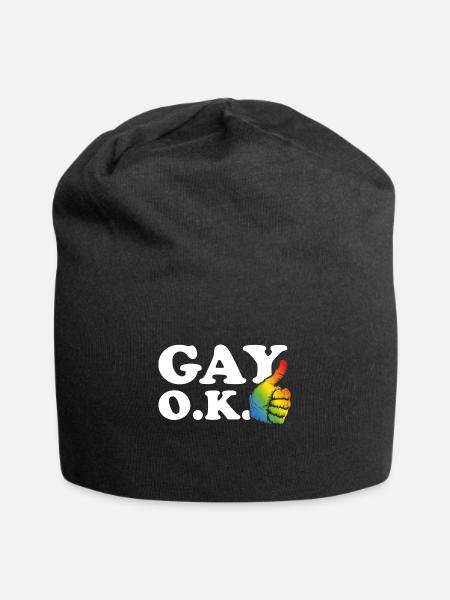 Schwul Ok - Jersey-Beanie - Schwarz