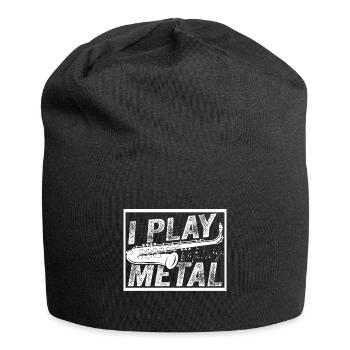 I Play Metal Funny Saxophonist Jazz Saxophone - Jersey Beanie - black - Front