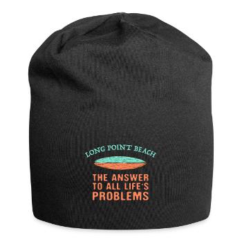 Long Point Beach Answer To All Life's Problems - Jersey-Beanie - Schwarz - Vorne