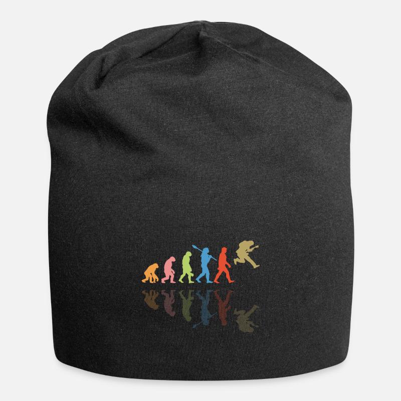 Human Evolution Guitar Band Retro Vintage - Jersey-Beanie - Schwarz