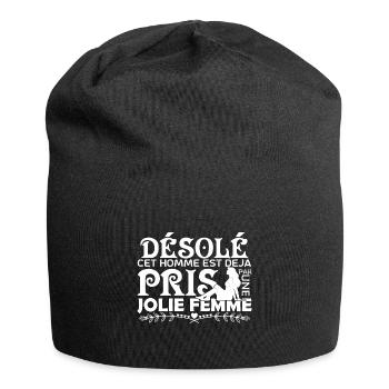 cadeau copain mari Le meilleur copain du monde - Bonnet en jersey - noir - Devant