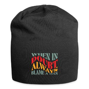 Immer einem Mann die Schuld geben Woke Feminist - Jersey-Beanie - Schwarz - Vorne