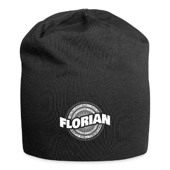 Geschenkidee Florian - Jersey-Beanie - Schwarz - Vorne