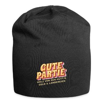 Gute Partie - Holz vor der Hütte, Geld, Land - Jersey-Beanie - Schwarz - Vorne