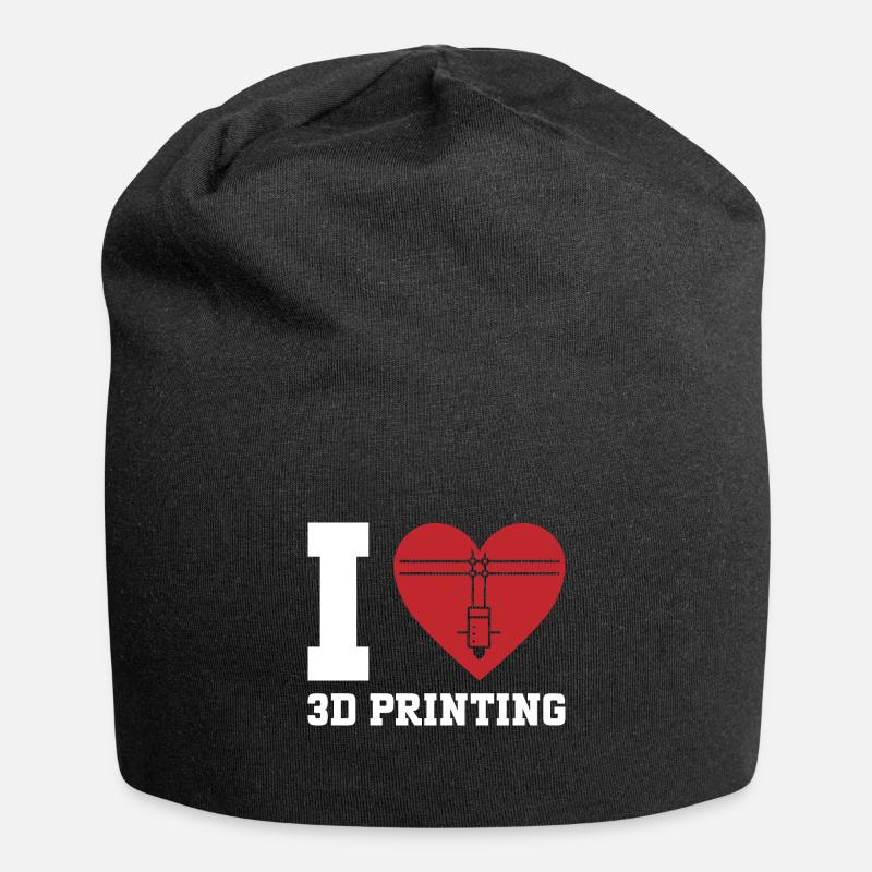 3D Drucker 3D Druck - Jersey-Beanie - Schwarz