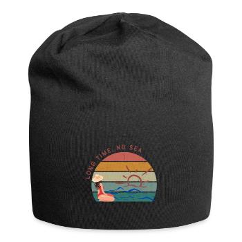 Long Time No Sea - Summer Sun Beach Sea - Jersey Beanie - black - Front