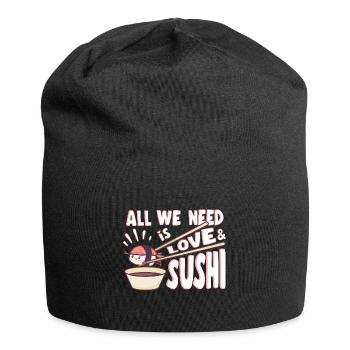 Japanese Food Lover All We Need Is Love Sushi - Jersey Beanie - black - Front