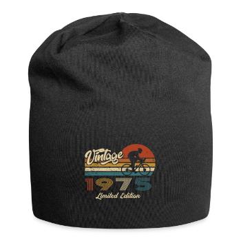 50th Birthday 1975 Vintage Retro Bicycle Cyclist - Jersey Beanie - black - Front